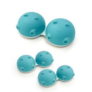 SPORTS WORLD VISION 3PC &Eacute;tui &agrave; lentilles de Contact Motif Hippopotame Bleu, Design Animalier Original & Mignon | &Eacute;tui de Voyage l&eacute;ger et Portable pour Solution de lentilles (DJ Blee Optical Ltd, neuf)