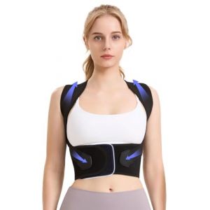 TPZORJX Correcteur de posture pour femmes et hommes,redresseur d'&eacute;paule r&eacute;glable,orth&egrave;se de soutien du dos,scoliose de la colonne vert&eacute;brale sup&eacute;rieure,bossu,soulage les douleurs au cou et aux &eacute;paules (Sunlaxy OU, neuf)