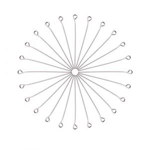 PH PandaHall 100pcs 40mm &Eacute;pingle &agrave; oeil Tige Acier Inoxydable Bijoux 304, Connecteur Bijoux Acier Inoxydable Tige Boucle D'oreille pour Pendentifs, Boucles D'oreilles, Bijoux, Trou: 2mm (PandaHall FR, neuf)