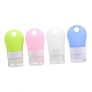 DEARMAMY 4pi&egrave;ces Flacon De Voyage Vide Silicone De Flacon De Shampoing Souple Et Portable Distributeur De Produits Cosm&eacute;tiques Pour Voyages Et Maison (Liiane, neuf)