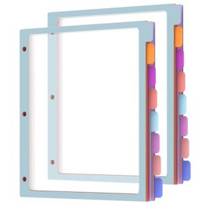 HABGP Lot de 2 intercalaires &agrave; 8 onglets pour classeur &agrave; 3 anneaux, intercalaires en plastique avec onglets, format lettre, multicolore, couleurs pastel, perforation &agrave; 3 trous, intercalaires (Fast Media Ships From USA, neuf)