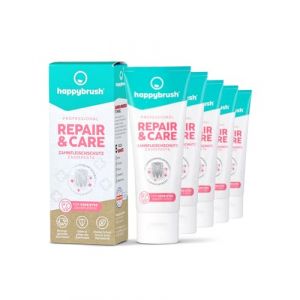 Happybrush® PROFESSIONAL Repair&Care dentifrice au goût d'herbes fraîches - pour dents sensibles/sensibles à la douleur - pack de dentifrice végétalien (5 x 75 ml) (Happybrush, neuf)