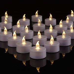 YONGHAOYANG Bougies chauffe-plat LED-Lot de 24(CR2032 Incluses)Flamme Réaliste&Vacillante 100+Heures d'Autonomie Sécurité Sans Feu Pour Décoration Halloween,Noël,Fêtes-Blanc Chaud Classe énergétiqueA (YHYANG, neuf)