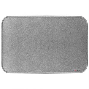 KOTARBAU Plaque de sol pour chemin&eacute;e 48x60 cm en acier pulv&eacute;ris&eacute; - Argent vieilli - Protection du sol pour foyer (KOTARBAU, neuf)