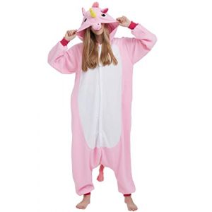 Hstyle Unisexe Adulte Onesie Anime Kigurumi Costume Cosplay Animaux Pyjama À Capuche Vêtements De Nuit La Nouvelle Licorne Rose M (Rhh-commerce, neuf)