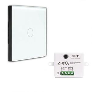 KIT interrupteur sans fil - 1 Télécommande murale + 1 Mini récepteur encastrable - Va et vient sans travaux - Commande à distance - commutateur radio RF (Fast Led Technology, neuf)
