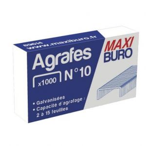 Boîte de 1000 agrafes n°10 galvanisées - Maxiburo (Maxiburo, neuf)