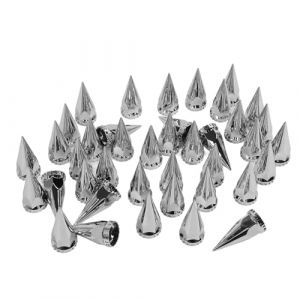 Keenso Cache-écrous de Camion, Capuchons D'écrou de Roue à Pointes, 33 Mm, fileté chromé, Couvercle D'écrou de Roue à Pointes, à Bride en Plastique, Antirouille, à Vis sur Le Capuchon (sunfany uk, neuf)