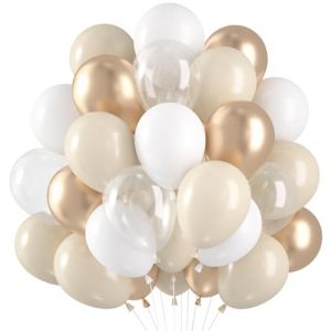 Ballons Beige Or, 60 Pièces Ballons Anniversaire Beige Blancs, Ballon Mariage Champagne Or Blancs Nude, Guirlande Ballon Anniversaire Decoration Pour Bapteme Mariage Boheme Fête Décor (shuokang, neuf)