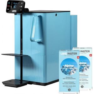 LANGWATER Purificateur d'eau & Min&eacute;ralisation TheWell 2 - Filtration eau du robinet instantan&eacute;e avec Osmose Inverse NSF58, UV, Distributeur eau chaude. Inclut osmoseur et 2 Packs de Min&eacute;raux Suisses (LangWater, neuf)