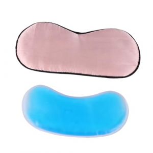 NIYANGLE des lunettes de Masque de sommeil pour les hommes Œil à la soie cache-oeil d'ombrage Masque de sommeil pour les femmes masque pour les yeux sommeil gel rose (Telinei, neuf)