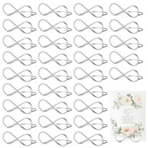 32 Pcs Porte Nom Table Argent&eacute;, Porte-Cartes de Table en Forme de 8, Porte Cartes de Table, Porte-Photos Clips de Support en M&eacute;tal, Porte Numero de Table Mariage No&euml;l F&ecirc;te Argent&eacute;, Porte-M&eacute;mos (jiuxlaan, neuf)