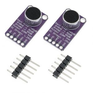 Hailege 2pcs MAX9814 Microphone Amplificateur Module AMP AGC Carte d&rsquo;amplification Contr&ocirc;le automatique du gain VGA Faible bruit Microphone Polarisation (Hailege, neuf)