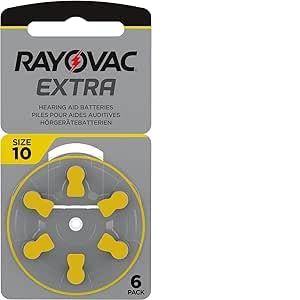 RAYOVAC Extra Lot de 30 piles pour appareils auditifs type 10 - PR70 - Code couleur jaune - 1,45 V - 30 piles (5 x 6 piles) (WS Uhren/Schmuck, neuf)