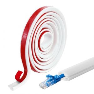 2 M&egrave;tres de Goulotte Passe Cables Auto-adh&eacute;sif Cache Cable TV Mural Demi-Rond en PVC Souple Goulotte Electrique, Blanc Cache Cable Sol Hider pour Mur, TV, Plafond (Rebecca Mccloy AYTON, neuf)