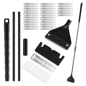 JSMTKJ Kit de Nettoyage pour Aquarium - Grattoir &agrave; Algues pour Aquarium avec Tige Amovible de 62 cm, 15 Lames de Rechange en Acier Inoxydable pour Nettoyer l'aquarium (CHOUXIAOYA, neuf)