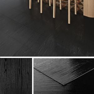 Livelynine Lino sol adh&eacute;sif Effet Parquet Noir 30x30CM Dalle PVC Cuisine Imitation Bois Noir Parquet adh&eacute;sif 32-Dalles PVC Salle de Bain Toilette Salon (Livelynine Euro, neuf)