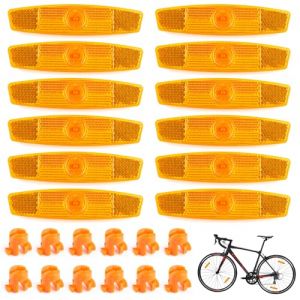 12 Pi&egrave;ces V&eacute;lo Route R&eacute;flecteurs,R&eacute;flecteurs Yeux de Chat,11.5x3cm Catadioptre V&eacute;lo,R&eacute;troviseur Rayons Jaune,Reflecteur Roue Velo,Rayons de Bicyclette Multifonctions et Pratiques,pour Moto,Bicyclette (Aruichi, neuf)