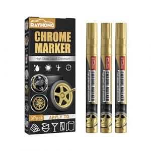 Marqueur de Peinture Acrylique Dor&eacute;, Marqueurs M&eacute;talliques Feutres, Marqueur Peinture Permanent Universel Imperm&eacute;able, Stylo de Peinture pour Pneus, Pierre, M&eacute;tal,Toile,Verre,C&eacute;ramique,Bois,Cuir (iShang Direct, neuf)