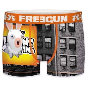 FREEGUN Boxer Homme Lapins Crétins (XL, Pan Orange) (FRENCH MARKET, neuf)