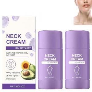 Bâton de soin du cou, crème de soin du cou, bâton raffermissant pour le cou, bâton de lifting du cou pour femmes, hydratant et raffermissant, raffermissant la peau affaissée (2pcs) (doushangdianzi, neuf)