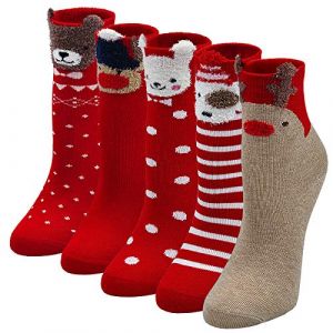 LOFIR Chaussettes Fantaisie pour Enfants Filles avec Motif Animal, Doux Coton, Taille 24-29, 5 Paires (LOFIR, neuf)