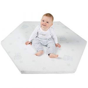 roba Matelas pour Parc Bébé Hexagonal - Diamètre 120 cm environ - Housse Jacquard Amovible - Safe Asleep Air (Kidtini GmbH, neuf)