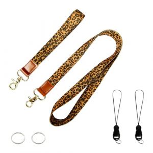 PAITOK Cordon tour de cou et dragonne avec fermoir en m&eacute;tal,tour de cou personnalis&eacute; avec deux anneaux porte-cl&eacute;s en m&eacute;tal pour porte-badge d&rsquo;identit&eacute;, cl&eacute;s et breloques (Huibang-Store, neuf)