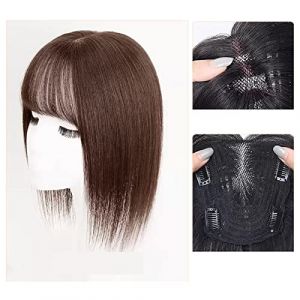 Perruques Cheveux Humains Perruque pièce vrais cheveux for couvrir les cheveux gris mince tête de cheveux pièce de patch vrais cheveux moelleux augmenter le volume des cheveux fausse frange Perruque D (duduwuww, neuf)