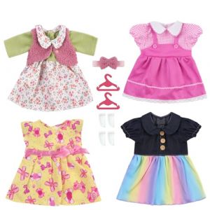 Aolso V&ecirc;tements De Poup&eacute;e,Lot de 4 Robe De Poup&eacute;e Accessoires pour Poup&eacute;es V&ecirc;tements De Poup&eacute;e 14-18",Taille 35-45 Cm pour Poup&eacute;es,Style sans Manches,Cadeaux pour Enfants (poup&eacute;e Non Incluse) (YIJIABAI, neuf)