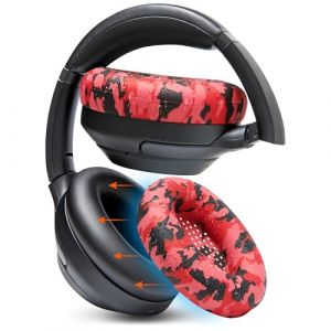WC SweatZ XM3 &ndash; Housses de Protection brevet&eacute;es pour &eacute;couteurs Sony WH1000XM3 par WC | Cache-Oreilles en Silicone pour &eacute;couteurs Sony WH-1000XM3 | Red Camo (Wicked Cushions EU, neuf)