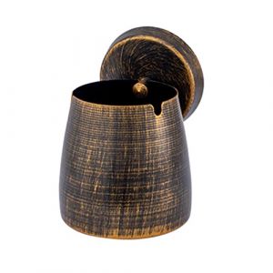 Cendrier coupe-vent avec couvercle cendrier en acier inoxydable coupe-vent et anti-pluie pour l'ext&eacute;rieur et l'int&eacute;rieur cendrier de table avec cendrier antid&eacute;rapant pour balcon de jardin bronze (Buchklassiker FR, neuf)