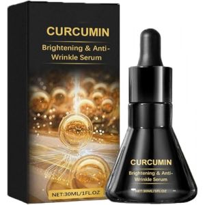 Sérum éclaircissant et anti-rides à la curcumine, huile essentielle pour le visage, sérum visage anti-âge, hydratant pour tous types de peau (Qilingtong, neuf)