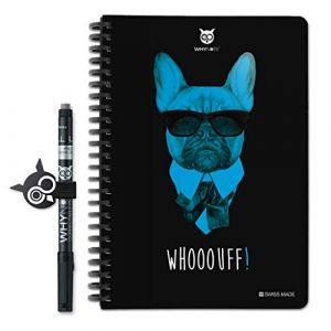 Bloc note A5 Whynote – votre tableau blanc et son stylo effaçable dans un carnet de notes à emmener avec soi - un cahier effacable [cahier spirale, cahier de dessin] (WhyNote Officiel, neuf)