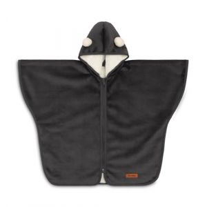 Sensillo - Poncho B&eacute;b&eacute; Voiture - pour Si&egrave;ge Auto - Poussette - V&eacute;lo - Cape &agrave; Capuche - Poncho Polaire Chaud pour Hiver et Automne - ca. 80&times;59cm (+/- 2cm) - Cape Enfant - Graphite (IKS 2 Group, neuf)