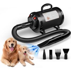 Blanlody Pulseur pour Chien Blaster 3800 W/5,2 HP - Chauffage &agrave; Basse temp&eacute;rature sonore avec 5 Buses diff&eacute;rentes et Brosse de toilettage pour Animaux de Compagnie (UChioce, neuf)