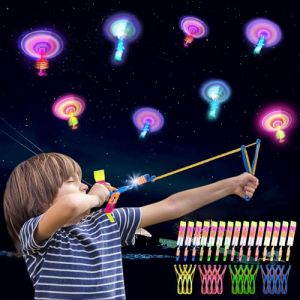 MOYKSRR Jouets LED Lumineux Helicoptere, 15 Pièces Jouet LED de Fronde, Lumineux Catapulte Volant Jouet, Jouets Lumineux, Jouets de Fronde de Fête pour Enfants Anniversaire (IMMOPRO, neuf)