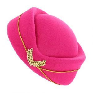 DEARMAMY chapeau d'hôtesse Chapeau de beret femme Accessoire de costume pour femme Chapeau accessoire tenue casquette femme accessoires d'hôtesse de l'air Imitation Monny Rosy (Telinei, neuf)