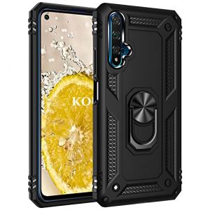 KOUYI Coque pour Huawei Nova 5T,Double Couche Renforc&eacute;e D&eacute;fense Militaire Anti-Chute Bumper TPU Silicone Antichoc Rigide Armure Housse Etui avec Anneau Support pour Huawei Nova 5T (Noir) (Kouyi EU Store, neuf)