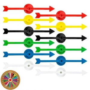 DHWEKU 12 Pièces Jeu de Spinners en Plastique de Flèche, 10cm Flèche Spinner, Spinners en Plastique de Flèche, Jeu de Société Spinners, Pointeur de Platine, pour Jeux, Platines (6 Couleurs) (DHXMYGS, neuf)
