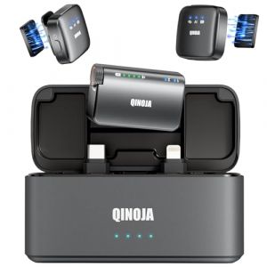 QINOJA Mini Micro Cravate sans Fil - Clip magn&eacute;tique Ultra Compact, Micro-Cravate pour vlog, Interview, Podcast, Studio, r&eacute;duction du Bruit par IA Plug-Play (PANLMY, neuf)