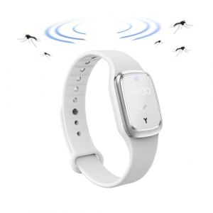 Feloyal Bracelets Anti-moustiques, étanche, Rechargeable par USB, Montre Anti-moustiques à Ultrasons pour l'intérieur et l'extérieur, pour Adultes et Enfants (Blanc) (Feloyal Official, neuf)