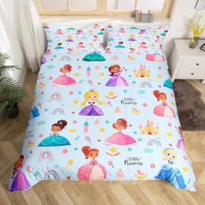 Homewish Housse de Couette 140x200 Enfant Princesse Magique, Parure de Lit Château Bleu Bébé, Sets de Housses de Couettes Princesse Kawaii de Dessin Animé, Couvre Lit Arc-en-Ciel Mignon Microfibre (Suzhou yiyanyun e-commerce Co., Ltd, neuf)