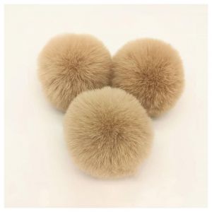 BrightGlow Lot de 10 pompons en fausse fourrure de lapin de 8 cm pour travaux manuels - Grands pompons en fourrure de lapin - Pour chapeaux, sacs - Kaki (BrightGlowSH, neuf)