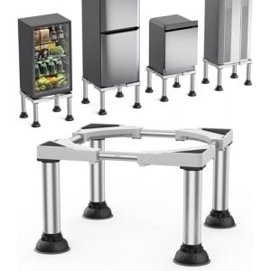 DEWEL Base de R&eacute;frig&eacute;rateur Support Frigo Hauteur 30-33cm 4 Pieds Stables &agrave; Ventouse Socle R&eacute;Glable Rehausseur De R&eacute;Frig&eacute;Rateur Pour Lave-Vaisselle Cong&eacute;Lateur Bahut Cong&eacute;Lateur Blanc (cathybaobao, neuf)