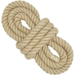 16 mm * 10 m Corde de Jute, Corde de balançoire à 4 brins, Corde de tir à la Corde, Corde en Toile de Jute pour travaux manuels, Jardinage, hamac, décoration de la Maison, Garde-Corps, Quai (DoIove-FR, neuf)