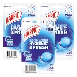 Harpic - Lot de 3x2 Blocs WC adhésif Hygienic & Fresh Brise Marine (Blacutt Market, neuf)