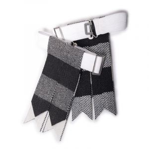 Flashes pour chaussettes de kilt pour hommes avec boucles lourdes r&eacute;glables, chaussettes unies et &agrave; carreaux pour kilt/Garter en laine acrylique pointu, taille unique (Eagle Threads, neuf)