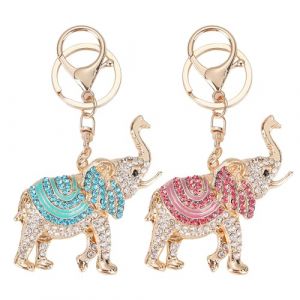 2 Pi&egrave;ces Petits Porte-Cl&eacute;s &Eacute;l&eacute;phant, Porte-Cl&eacute;s en Strass, Porte-Cl&eacute;s Mignons, Porte-Cl&eacute;s pour Femmes, Porte-Cl&eacute;s Cadeaux (LIAM OWENS, neuf)