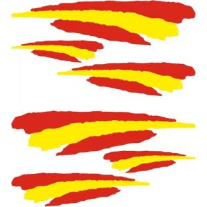 Autodomy Autocollants Stickers Drapeau Espagnol Espagne Sport | Sticker Drapeau Espagne | Lot 6 Autocollant Voiture Moto Scooter Quad Casque | R&eacute;sistants &agrave; la Pluie et Soleil (Domy Company, neuf)